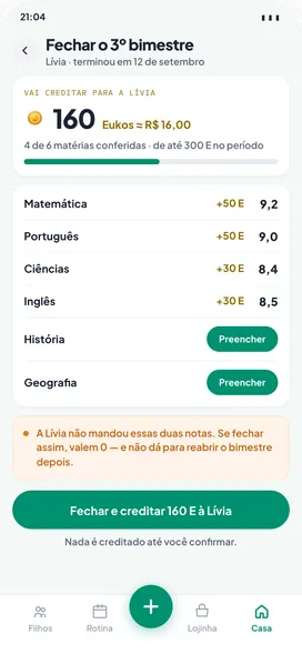 Fechar o bimestre
